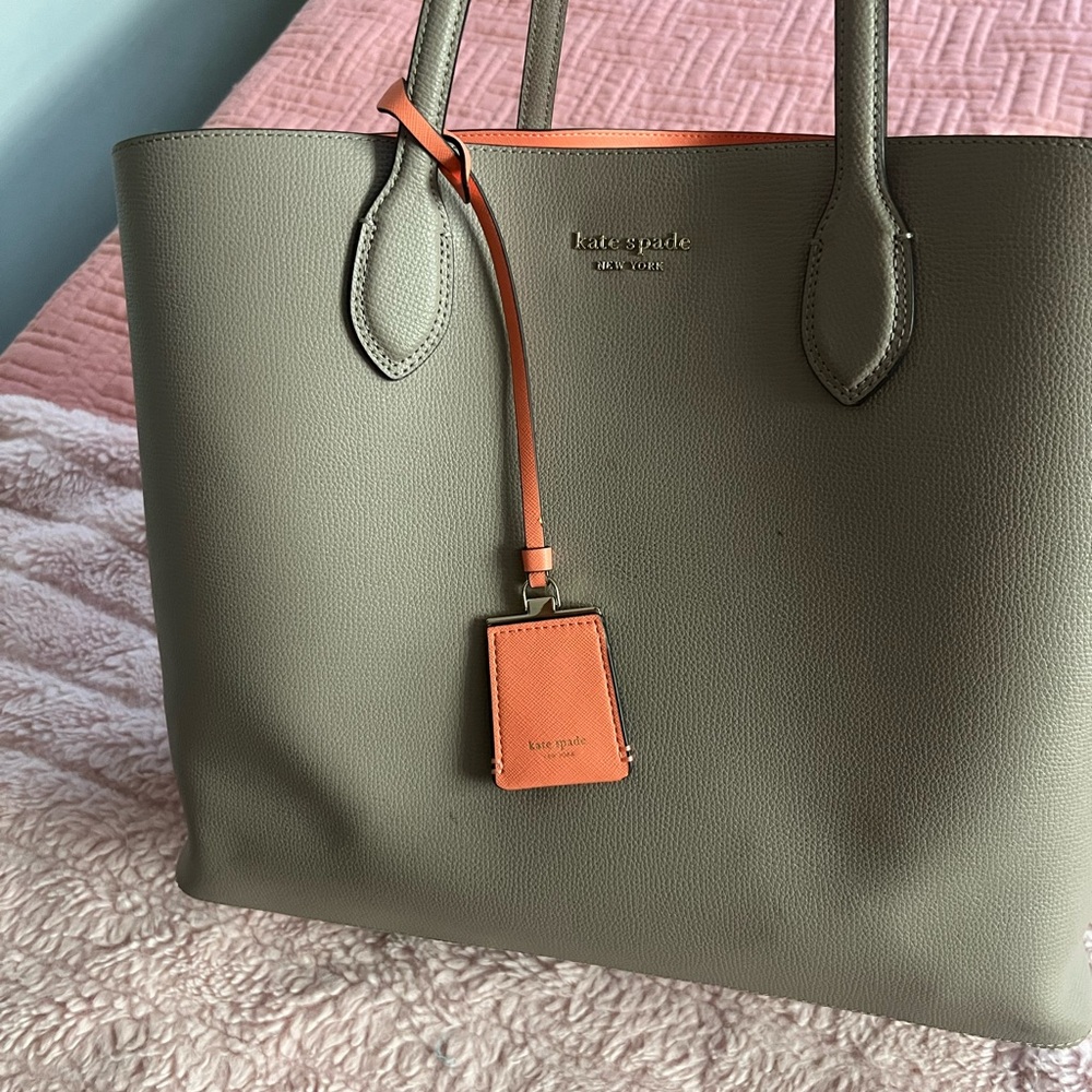 Kate Spade Green and Orange Tote Bag